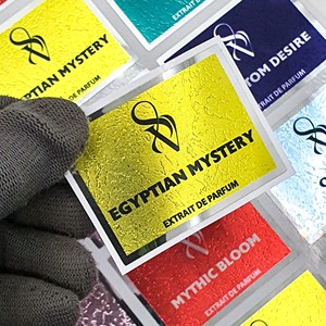Personalized Silver Chrome Waterproof Perfume Shampoo Bottle Labels Luxury Foil Embossed Fragrance <b>Stickers</b> Custom UV Printing - Product Image 3