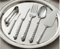 Ensemble de couverts en acier inoxydable de qualité supérieure avec manche en spirale, finition miroir, couverts de mariage, compatibles lave-vaisselle, design classique