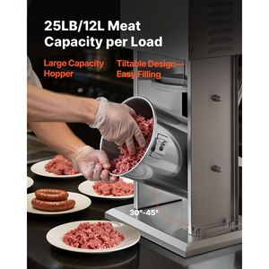 Insaccatrice Elettrica Verticale in Acciaio Inox da 25 LBS/12 L, Professionale con Controllo Velocità Continuo a Pedale - Product Image 4