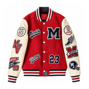 Chaqueta Universitaria de Béisbol Personalizada para Hombre, con Mangas de Cuero y Bordado Chenille de Alta Calidad, Fabricada por OEM - Product Image 5