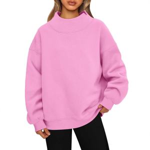 Sudadera de cuello alto para mujer, de manga larga, forro polar, con botones - Product Image 2