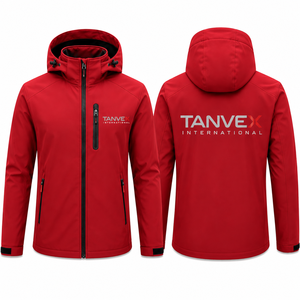 Veste Softshell imperméable TANVEX pour homme, bleue, éco-responsable, style streetwear, fermeture éclair, col montant, décontractée, pour l'hiver et les activités de plein air - Product Image 2