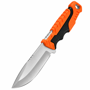Couteaux de chasse à lame fixe orange, noir et argent, petits, avec poignée ergonomique antidérapante, lame en acier tranchante, étui de protection, pour l'extérieur - Product Image 1