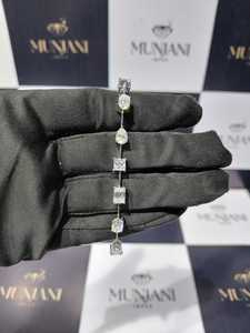 สร้อยข้อมือเทนนิสเงินแท้ 925 ประดับมอสซาไนต์แบบผสมผสาน VVS มอสซาไนต์หรูหรา ผ่านการทดสอบด้วยเครื่องตรวจสอบเพชร - Product Image 1