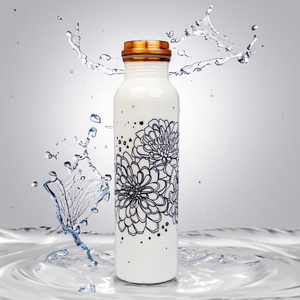 Bouteille d'eau en cuivre pur de haute qualité avec verre, différents styles, emballage haut de gamme, meilleur grossiste d'Inde - Product Image 2