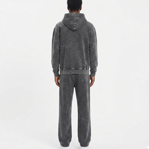 New <b>Retro</b> Autumn 100% Cotton Acid Washed Unisex <b>Tracksuits</b> for Men French Terry 2 Piece Set Hooded <b>Tracksuits</b> - Product Image 6