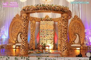 Mariage glamour événement or Bollywood Vidhi Mandap princesse décor de mariage Haveli Mandap Maharani salle de mariage FRP Bollywood MandapUK - Product Image 3