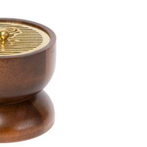 Quemador de Incienso Redondo de Madera al por Mayor, Incensario de Metal de Lujo con Tapa Dorada, Decoración Moderna para Mesa de Oficina u Hogar - Product Image 4