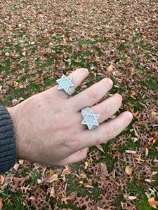 Hip Hop <b>Ring</b> Iced Out Moissanite Star of David <b>Ring</b> 925 Sterling Silver Baguette <b>Ring</b> <b>Men</b> Bling Statement Jewelry Luxury Style - Product Image 5