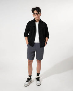 Pantalones Cortos Cargo Casuales de Pana para Hombre TST 4168.1, Premium, Transpirables, Ecológicos, de Secado Rápido, con Cierre de Cremallera, Cintura Media, 100% Poliéster, Diseño de Puntos - Product Image 4