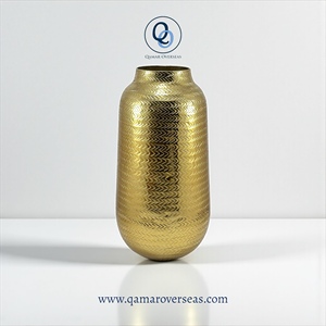 Modern Design Aluminium embossed Design Gold Flower Vase for Home Decoration Office Decoration Dining Decor - Product Image 1
