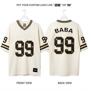 Camiseta de Fútbol Americano BBE Unisex Personalizada, Transpirable, con Estampado por Transferencia de Calor, Cuello en V, Manga Corta, Cintura Elástica - Product Image 1