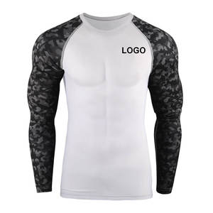 Rashguard à manches longues pour homme, motif camouflage blanc et noir, impression par sublimation, protection UV écologique, séchage rapide, polyester/nylon - Product Image 2