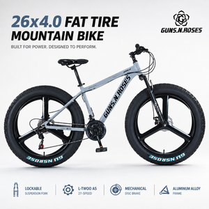 Vélo de montagne à pneus larges de 26 pouces, cadre en alliage d'aluminium, 27 vitesses, vélo <span class=keywords><strong>VTT</strong></span> avec roues à 3 rayons, fournisseur OEM ODM - Product Image 1