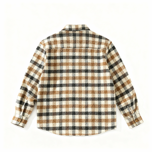 Chaqueta de Franela Extra Grande Personalizada para Hombre, Chaqueta de Invierno a Cuadros de Mezcla de Algodón con Bolsillos Grandes, Forro de Sherpa con Capucha, Estilo Casual - Product Image 5