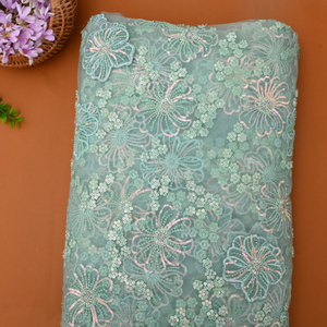 Tela de Terciopelo con Bordado de Cuentas de Lujo, Material Textil de Moda para Boutique, Diseño Exclusivo para Exportación - Product Image 1