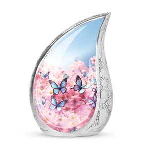 Silver Teardrop Cremation Urn with Eagle Design for Adult Ashes <b>Memorial</b> <b>Keepsake</b> American Style Decorative Tear Drop Urn - Product Image 5