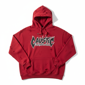 OEM Streetwear Double Layer Distressed Hoodie Acid Wash Oversized Raw Hem Cotton Vintage Hip-Hop Pullover Sweatshirt Custom Men - Product Image 5