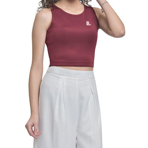 Women's Tank <b>Tops</b> Spandex Cotton Jersey Fabric Quick Dry Breathable Eco-Friendly Casual O-Neck - Product Image 3