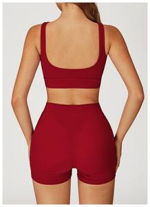 Ensemble short et soutien-gorge de sport pour femme, taille haute, été, nouvelle collection, pour entraînement, yoga et gym - Product Image 4