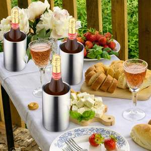 Cubo Enfriador de Vino de Acero Inoxidable de Doble Pared, Resistente y de Gran Capacidad, para Fiestas, Mantiene Frías las Botellas de Vino y Champán, Portátil - Product Image 4