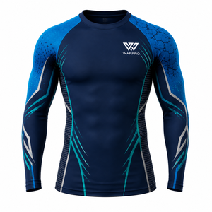 เสื้อรัดกล้ามเนื้อแขนยาวสำหรับผู้ชาย OEM สำหรับออกกำลังกายและเล่นกีฬา รับสกรีนโลโก้และพิมพ์ลายตามสั่ง - Product Image 1