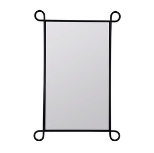 Miroir mural rectangulaire moderne en métal noir, cadre ondulé décoratif, miroir décoratif vintage en fer pour la maison - Product Image 6