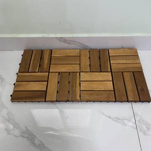 Dalles de terrasse en bois d'acacia vietnamien antidérapantes et imperméables, à emboîtement, 30x30x2,4 cm, revêtement de sol extérieur - Product Image 5
