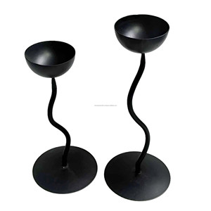 Grand bougeoir conique à dessus rond avec base ronde bougeoirs en fer forgé pour la décoration de la maison, de mariage et de fête - Product Image 4