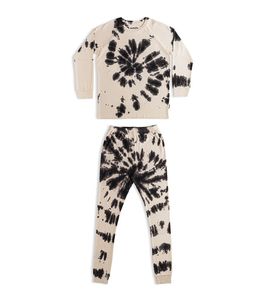 Ensemble tricoté 2 pièces tie-dye pour femme, manches longues, col rond, coupe ample, pantalon long, respirant, décontracté, toutes saisons - Product Image 5