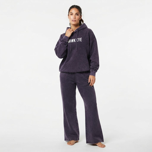 Conjunto de Chándal de Algodón de 2 Piezas para Mujer, de Alta Calidad, Estampado, Lavado Ácido, de Corte Holgado y Cómodo, con Sudadera con Capucha, Venta al por Mayor - Product Image 3