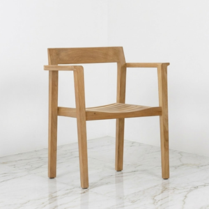 Teak <b>Outdoor</b> Armchair Minimalist <b>Stackable</b> Garden <b>Chair</b> for Resort Villa Patio Terrace and Landscape Hospitality Projects - Product Image 3