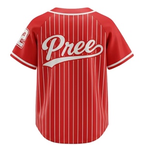 Camiseta de Béisbol Americana con Rayas, Cierre de Botones, Manga Larga, Transpirable, Antibacteriana, Absorbe la Humedad, Talla Grande para Adultos - Product Image 3