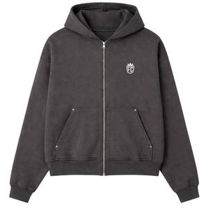 Conjunto de Sudadera con Capucha y Cremallera con Ribete en Contraste y Pantalones Jogger para Hombre, Conjunto Casual de Algodón Estilo Urbano - Product Image 1