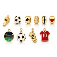 Bracelets de football anti-ternissement avec breloque maillot émaillée personnalisable et chaîne à maillons ajustable pour cadeaux d'équipe scolaire