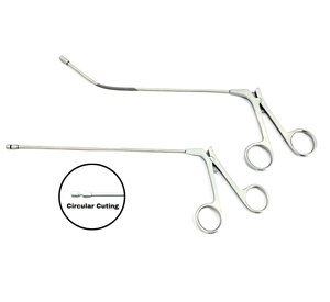 Pinces de découpe circulaire pour champignons Sinus, droites et à 45° °   Lot de 2 instruments chirurgicaux ORL, fabricant OEM en gros - Product Image 1