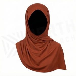 Women Solid Color Cotton Hijab Jersey Fabric Breathable Daily Wear Middle East Ethnic Scarf Shawl - Product Image 4
