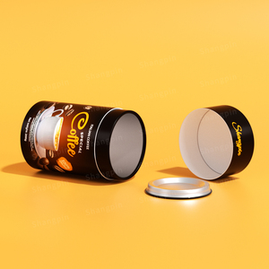 Custom CMYK Paper Tube with Metal Lid Recyclable Kraft Composite <b>Canister</b> for Spice Coffee <b>Tea</b> Packaging OEM - Product Image 6