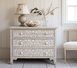 Caisson à tiroirs en incrustation d'os Meubles de chambre à coucher en incrustation d'os par Artisan Craft - Product Image 4