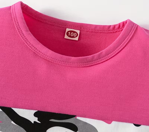 Nueva Llegada, Conjunto de Camiseta de Manga Corta y Pantalones para Niñas, Moda Infantil, Color Sólido, 100% Algodón, para Todas las Temporadas, al Aire Libre - Product Image 3