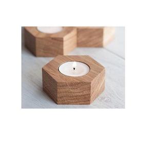 Porte-bougie en bois minimaliste, artisanal, rustique, pour mariage, fête, Ramadan, décoration de table, pour bougies chauffe-plat. - Product Image 5