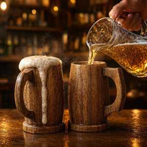 Offre Spéciale : Tasse en Bois Naturel Personnalisable avec Logo, Tasse à Thé Créative et Chope à Bière, Verre à Boire Quotidien - Product Image 1