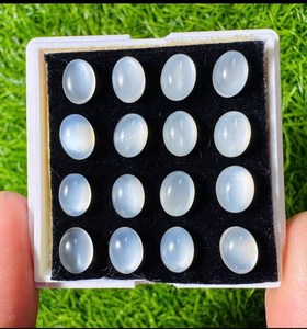 Natural White Moonstone Oval Cabochon Loose Gemstones For Jewelry Making Rings Pendants Earrings High Quality - Product Image 5