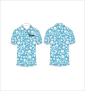 Polo pour homme bleu à imprimé tropical, manches courtes, décontracté, été, golf, léger, col classique, chemise tendance - Product Image 4