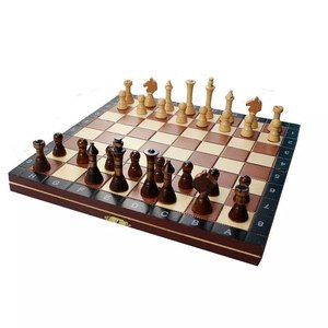 Indian Handmade Eco-Friendly Polished Wooden <b>Chess</b> <b>Set</b> and <b>Board</b> with Antique Design Simple Modern Style - Product Image 4