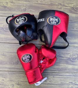 Ensembles de boxe personnalisables Rouge et Noir « No Boxing No Life » avec protège-joues, protège-tête et protège-glande, en cuir PU respirant et léger - Product Image 6