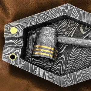 Cendrier en acier Damas de qualité supérieure, design artistique, durable, résistant à la chaleur, pour cigares et cigarettes - Product Image 5