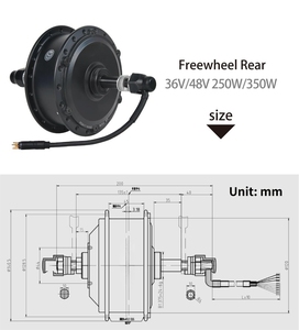 Motore per Bicicletta Elettrica da 250W 350W 500W, 16 20 24 26 27.5 28 29 Pollici, Parti per Ruota Anteriore/Posteriore - Product Image 2