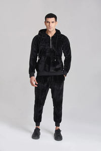 Ropa Deportiva para Hombre, Conjunto Deportivo para Gimnasio y Running, Top de Compresión, Leggings, Cómodo, de Secado Rápido, Transpirable, 100% Poliéster, Negro - Product Image 2