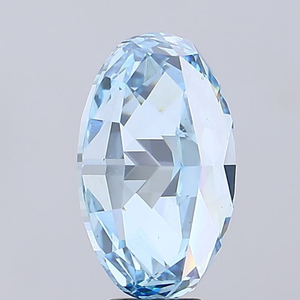 Pierre de diamant synthétique certifiée, qualité supérieure, diamant ovale cultivé en laboratoire, bleu vif fantaisie, VS2, taille excellente - Product Image 4